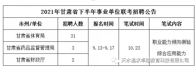 甘肃事业单位联考试卷