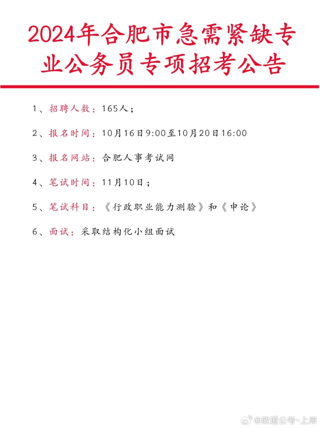 合肥市紧缺公务员招聘，简洁明了，直接传达了文章的核心内容。